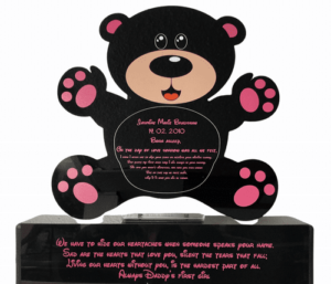 019. Baby Pink Teddy Plaque On A Plinth Jasmine 4522 P