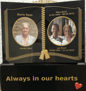 Personalised Large Memorial Book On A Plinth And Back Pot. Doris 7709 P