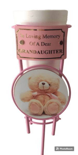 Baby Pink Grave Pots Pink Bow Teddy 6709 P Photoroom