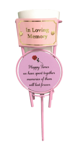 In Loving Memory Pink Flower Holder Family Names Wife 10049 P Photoroom