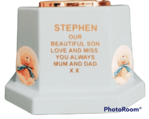 001. Baby Blue Pot Personalised With Your Wording 4532 P