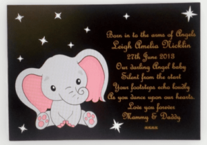 013. Baby Lay Down Plaque Gold Wording 14614 P