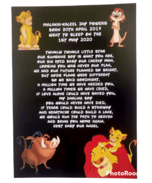 019. Lion King Inspired Lay Down Plaque 14616 P